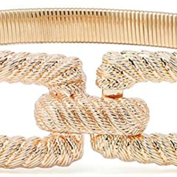 Women Skinny Gold Belt Metal Elastic Dress